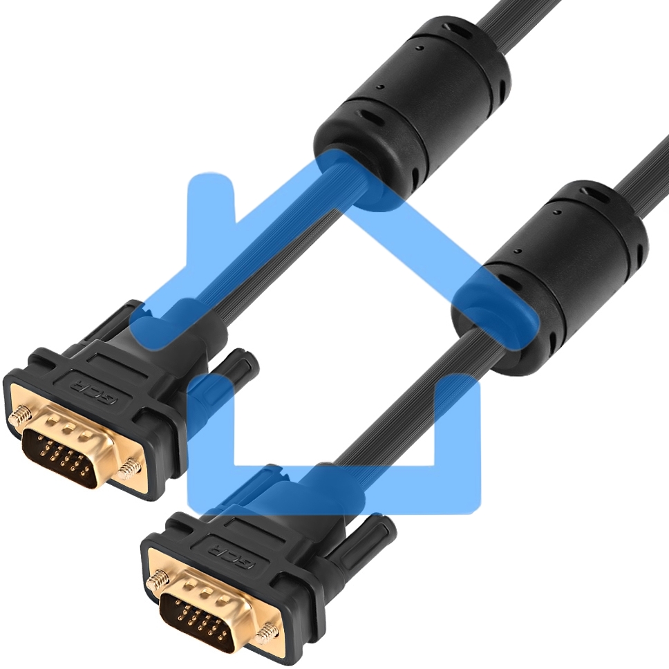 Кабель Greenconnect SVGA 7.0м черный, позолоченные контакты, ферритовые кольца, OD8.0mm. 15M / 15M Premium GCR-VM2VM2-7.0m, 28/28 AWG, двойной экран