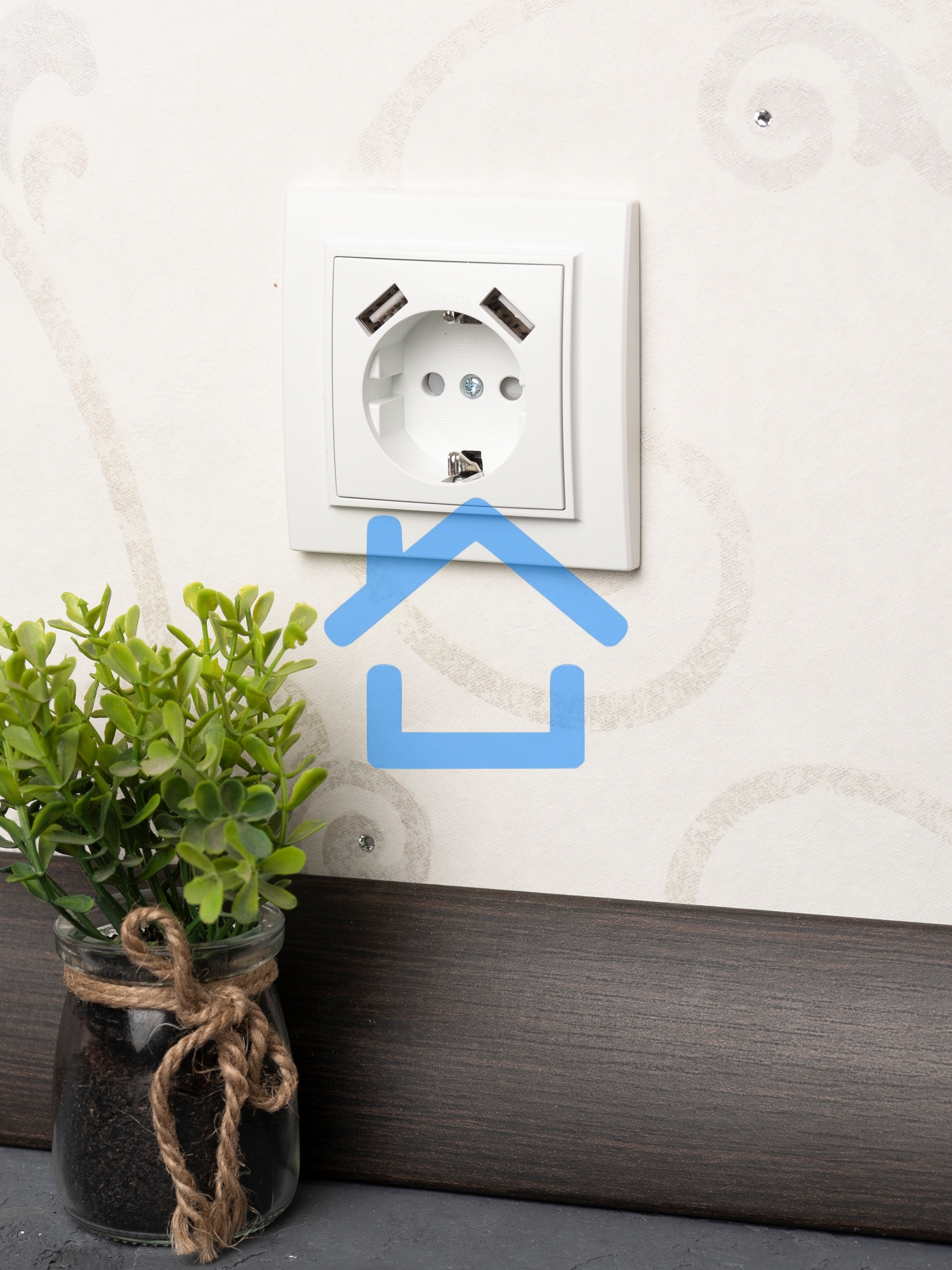 Розетка 1-местная СП с/з 16А белая с защ. штор. с 2 USB 2,1А EKF Минск