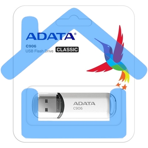 Флешка USB ADATA C906 (AC906-32G-RWH), 32Gb, USB 2.0, R/W 15/5, белый