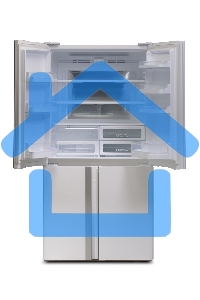 Холодильник Sharp SJGX98PWH белое стекло четырехкамерный 394/211л морозилка снизу