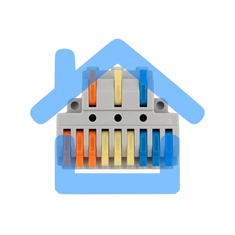 Клемма СМК 3х3 проходная разветвительная 3 полюса, с монтажной площадкой (1 ввод, 3 вывода на полюс), (4 шт/уп) Rexant