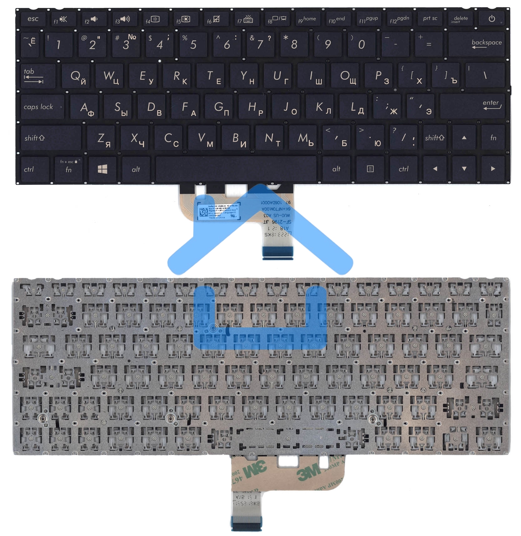 Клавиатура для ноутбука Asus UX333F черная с подсветкой
