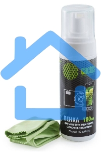 Чистящий набор (салфетки + пена) Cactus CS-S3006 для экранов и оптики 1шт 18x18см 180мл