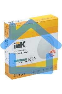 Светильник Iek LDPO0-4001-8-4000-K01LED ДПО 4001 8Вт IP54 4000K круг белый IEK