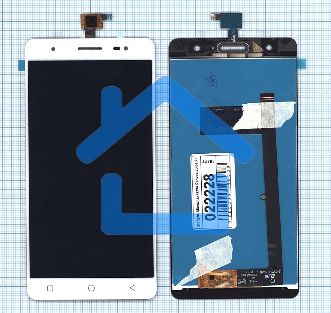 Дисплей для Micromax Q394 Canvas Juice 3+ белый