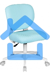 Кресло детское Cactus CS-CHR-3594BL голубой, крестов. пластик белый