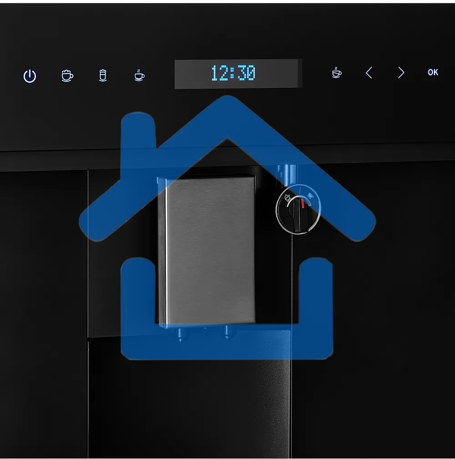 Автоматическая кофемашина Kuppersberg KCM 182 Black коллекция High-Tech,управление сенсорное,максимальное давление 20 бар,емкость для воды 1.8л, есть капучинатор,приготовление кофе автоматическое, материал панели стекло, черный