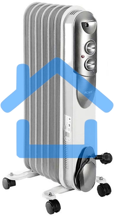 Обогреватель масляный Ресанта ОМПТ-7Н (7 секций) белый, 1500 Вт, 15 м2, термостат 67/3/3