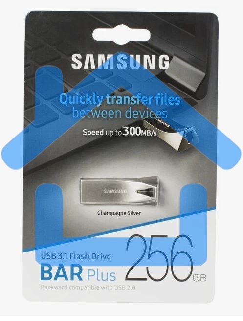 Флешка USB R/W256Gb USB Drive <USB 3.1> Samsung BAR Plus (up to 300Mb/s) (MUF-256BE3/APC)