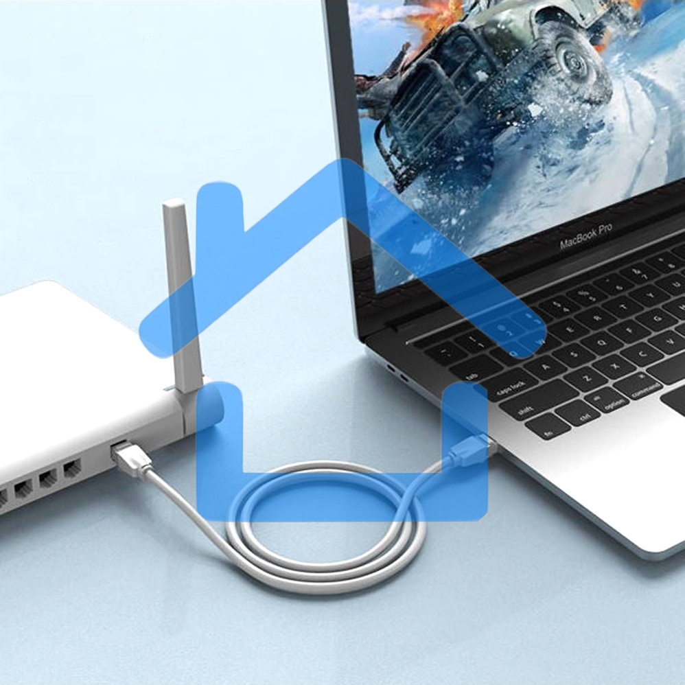 Патч-корд Vention прямой UTP cat.6, RJ45 - 5м. Серый