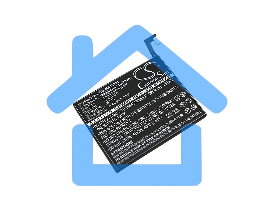 Аккумулятор CameronSinoCS-MX150SL BT15 для MeiZu M3s3.85V / 2800mAh / 10.78Wh