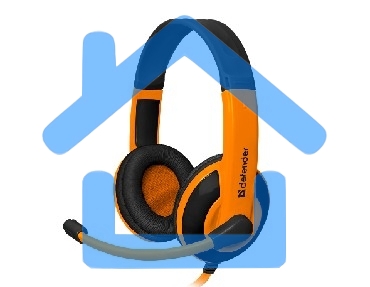 Наушники Defender Warhead G-120 черный/оранжевый кабель 2 м