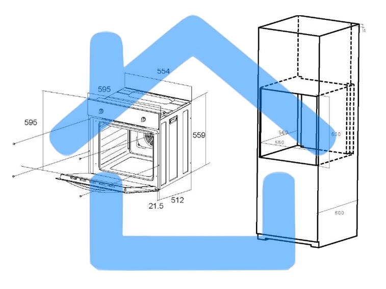 Шкаф духовой электрический Maunfeld EOEC.586BG, встраиваемый