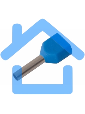 Наконечник штыревой втулочный изолированный F-8 мм 2х0.75 мм² (НШВи(2) 0.75-8/НГи2 0,75-8) синий Rexant