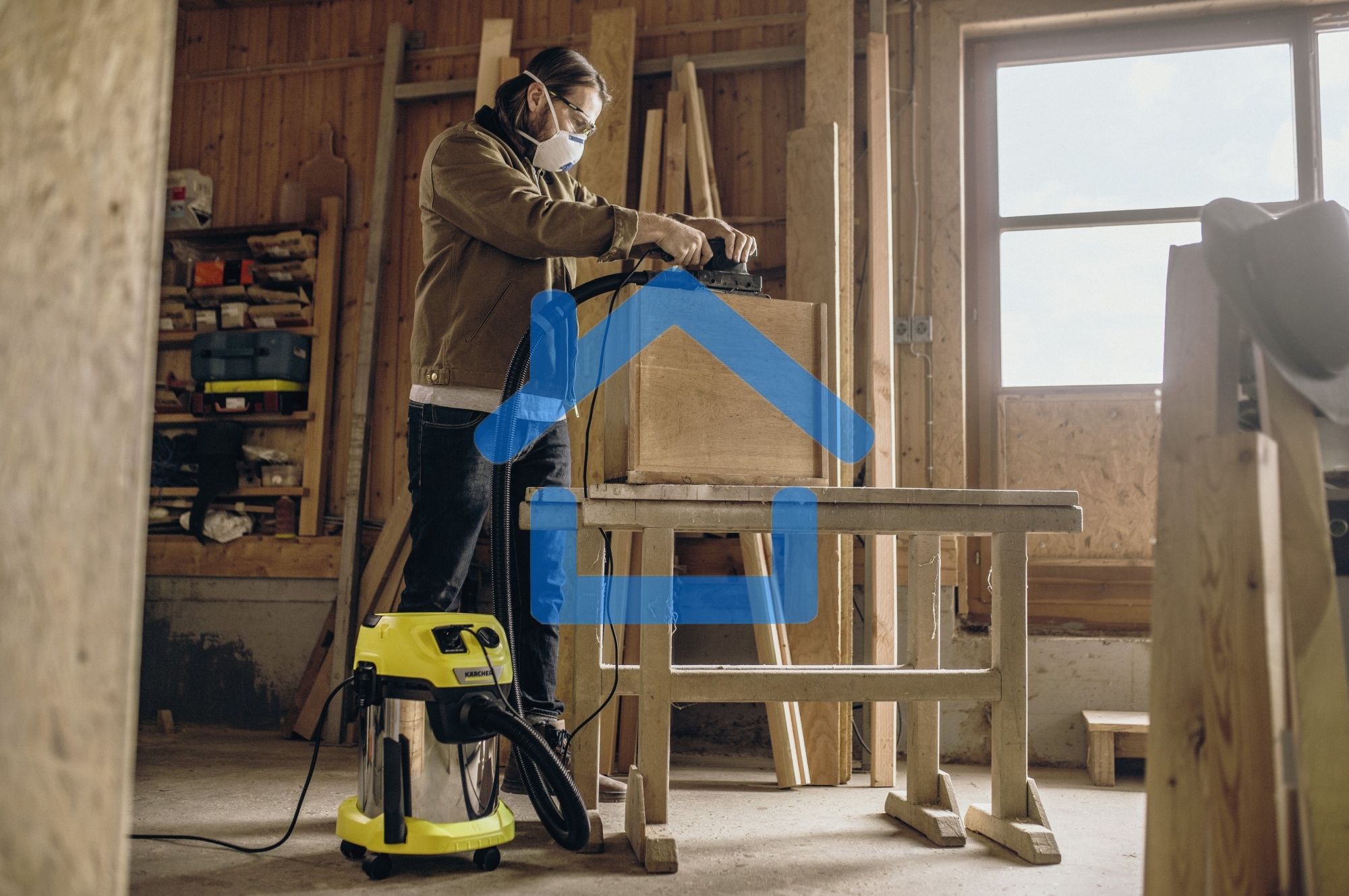 Строительный пылесос Karcher WD 3 P S V-17/4/20 желтый, 1000 Вт, уборка сухая/сбор воды, пылесборник мешок/контейнер, 17 л