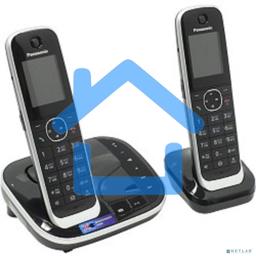 Телефон беспроводной (DECT) Panasonic KX-TGJ322RUB черный (труб. в компл.:2шт) автооветчик АОН