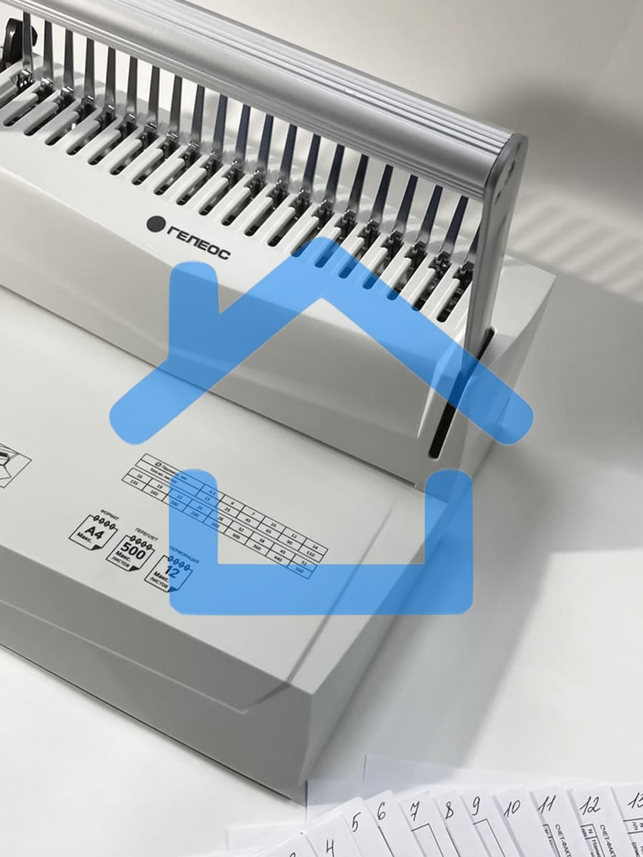 Переплетчик Heleos БП-16 A4/перф.16л.сшив/макс.500л./пластик.пруж. (6-51мм)