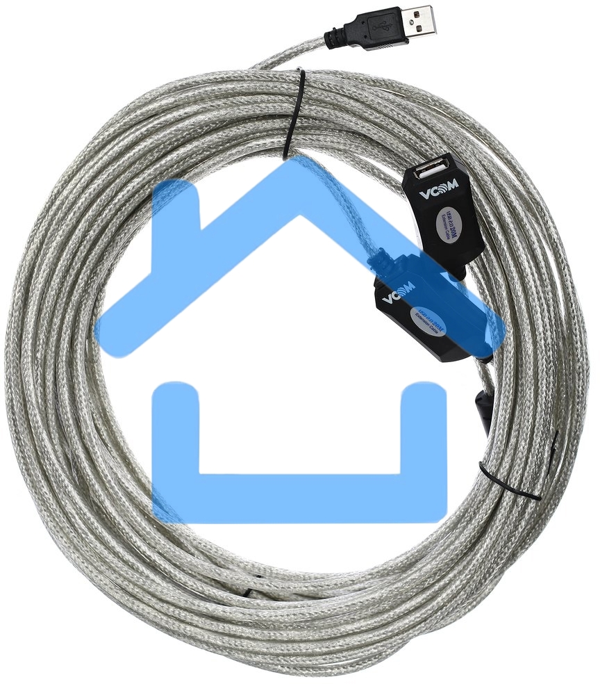 Кабель VCOM VUS7049-20M Кабель-адаптер USB2.0-repeater, удлинительный активный <Am-->Af> 20м