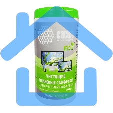 Салфетки Cactus CS-1001PE для экранов и оптики туба 100шт влажных
