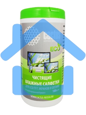 Салфетки Cactus CS-1001PE для экранов и оптики туба 100шт влажных