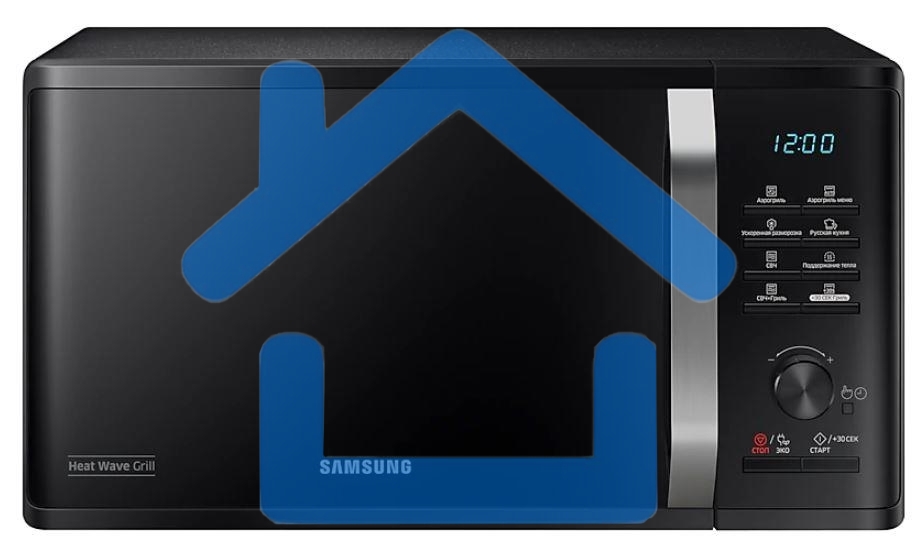 Микроволновая печь Samsung MG23K3575AK черный, 23 л, 800 Вт, переключатели - поворотный механизм/кнопки