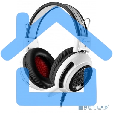 Наушники с микрофоном Oklick HS-G300 белый/черный 2.5м мониторы