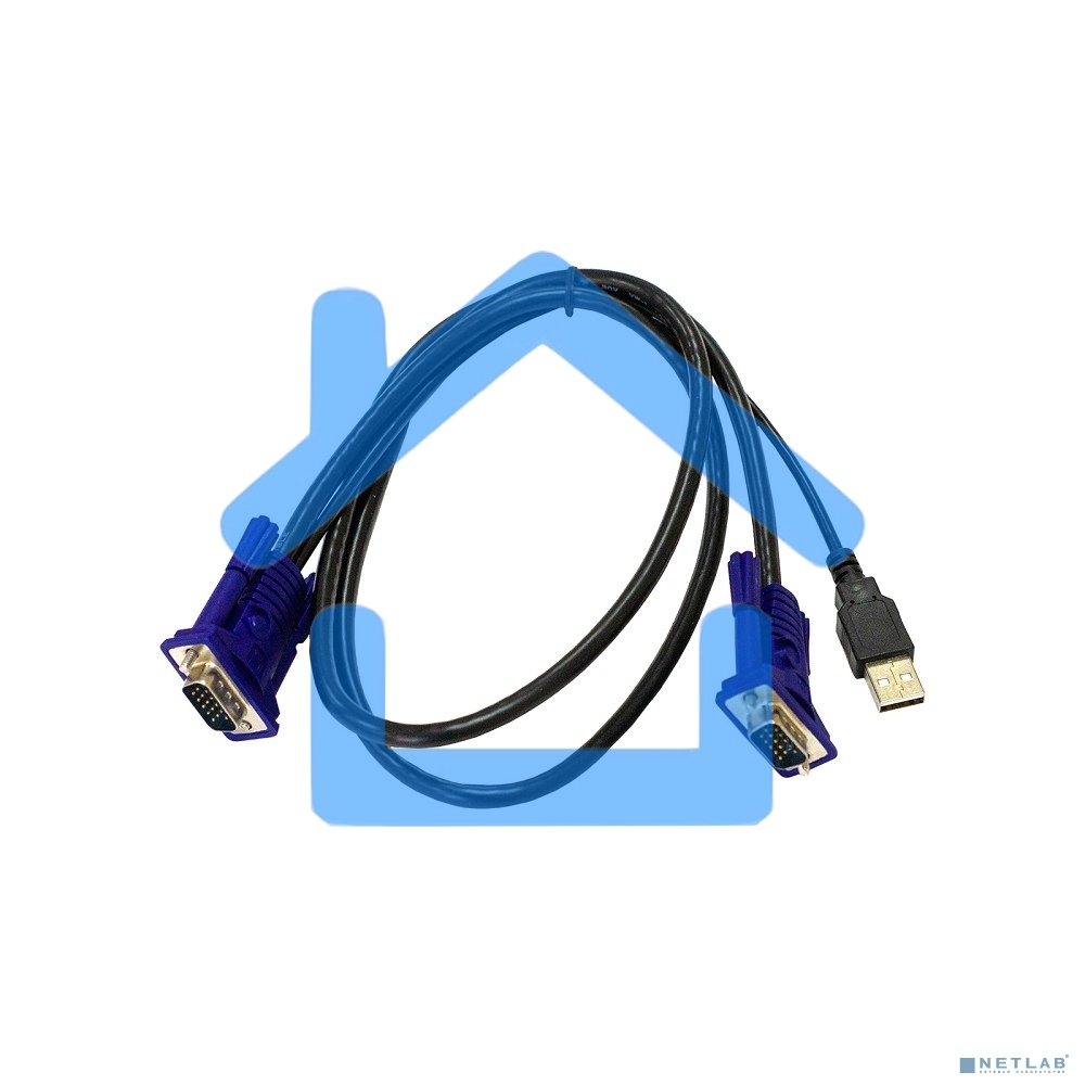 Кабель KVM ORIGO OKVMCU/A1A c разъемами VGA и USB, 1,8 м