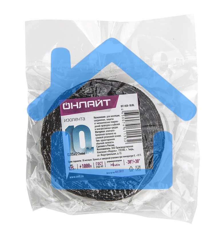 Изолента ХБ 15мм (рул.10м) OIT-H15-10/BL 100г ОНЛАЙТ 61152