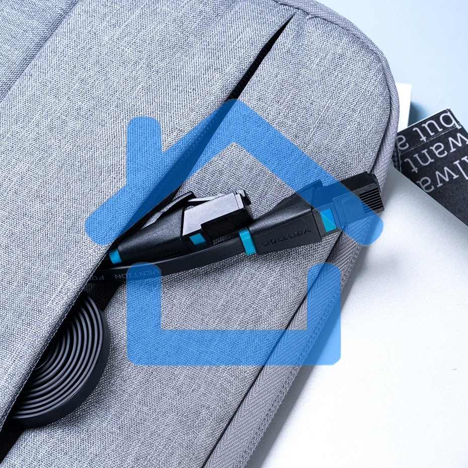 Патч-корд Vention прямой UTP cat.6, RJ45 - 8м. плоский черный