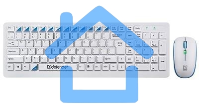 Комплект клавиатура + мышь Defender Skyline 895 Nano W (белый) Кл:104, 1000/1500/2000dpi