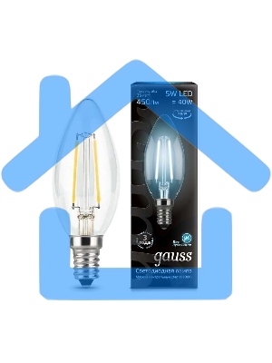 Лампа светодиодная Gauss 103801205LED Filament Candle Е14 5Вт 4100к 1/10/50
