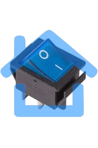 Выключатель клавишный 250V 16А (4с) ON-OFF синий с подсветкой Rexant