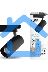 Светильник трековый цилиндр Gauss 16W 1680lm 4000K 180-220V IP20 65*206мм черный линза 36º LED