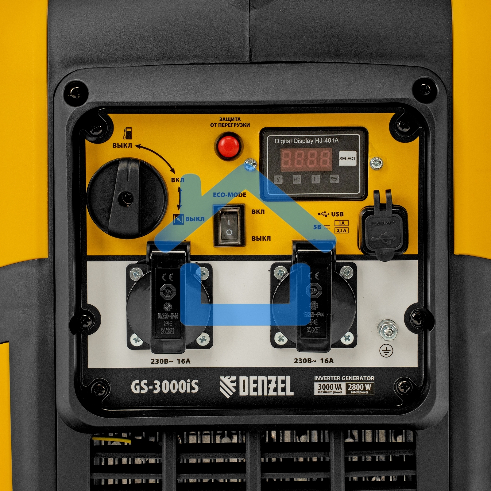 Генератор инверторный GS-3000iS, 3,0 кВт, 230 В, закрытый корпус, ручной старт DENZEL