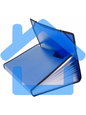 Папка на резинке Бюрократ -BPR13LBLUE 13 отделений, A4 с окантовкой, пластик, 0.7мм, синий