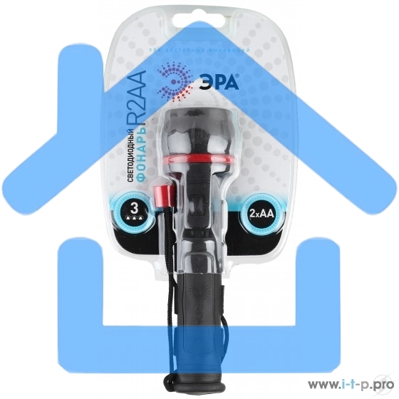 Фонарь R2AA обрезиненный (3LED 2хAA) ЭРА C0033735