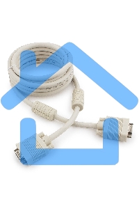 Кабель Gembird/Cablexpert CC-PPVGA-10,Кабель VGA Premium 15M/15M, 3.0м, белый, тройной экран, феррит.кольца