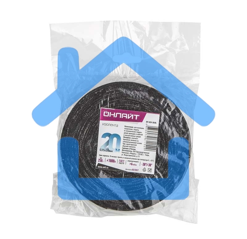 Изолента ХБ 20мм (рул.20м) OIT-H20-20/BL 250г ОНЛАЙТ 61154