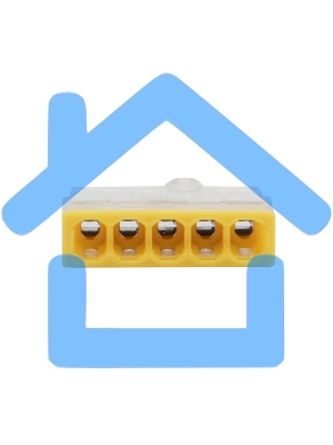 Экспресс-клемма Rexant СМК 2273-205, 5-проводная 0.5-2.5 мм², прозрачная, блистер (5 шт./уп.)