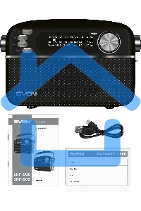 Радиоприемник SVEN SRP-505 (4 Вт, FM/AM/SW, USB, SD/microSD, Bluetooth, 1200 мА·ч)черный