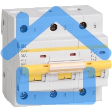 Выключатель автоматический модульный 3п D 16А 10кА ВА47-100 ИЭК MVA40-3-016-D