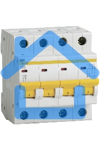 Выключатель автоматический Iek MVA20-4-050-C ВА47-29 4Р 50А 4,5кА х-ка С ИЭК
