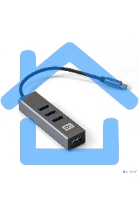Хаб USB (концентратор) ExeGate DUB-4TC (кабель-адаптер USB Type C --> 4xUSB3.0, Plug&Play, серебристый)