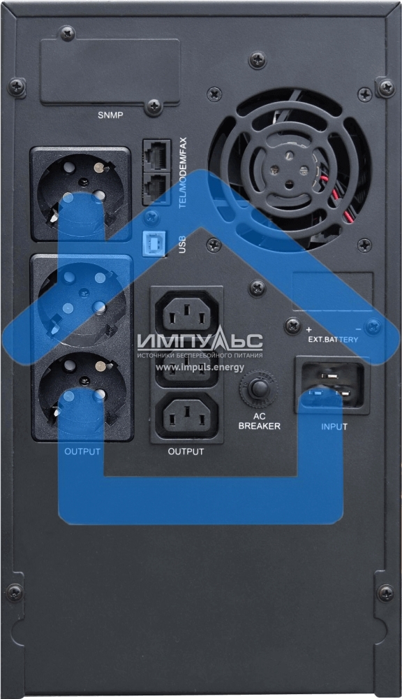 Источник бесперебойного питания Импульс Интерактивная, 3000 ВА / 2400 Вт, Tower, IEC + Schuko, LCD, USB, SmartSlot