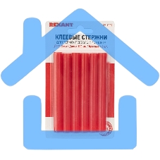 Клеевые стержни Rexant, Ø11 мм, 100 мм, красные, 6 шт., блистер