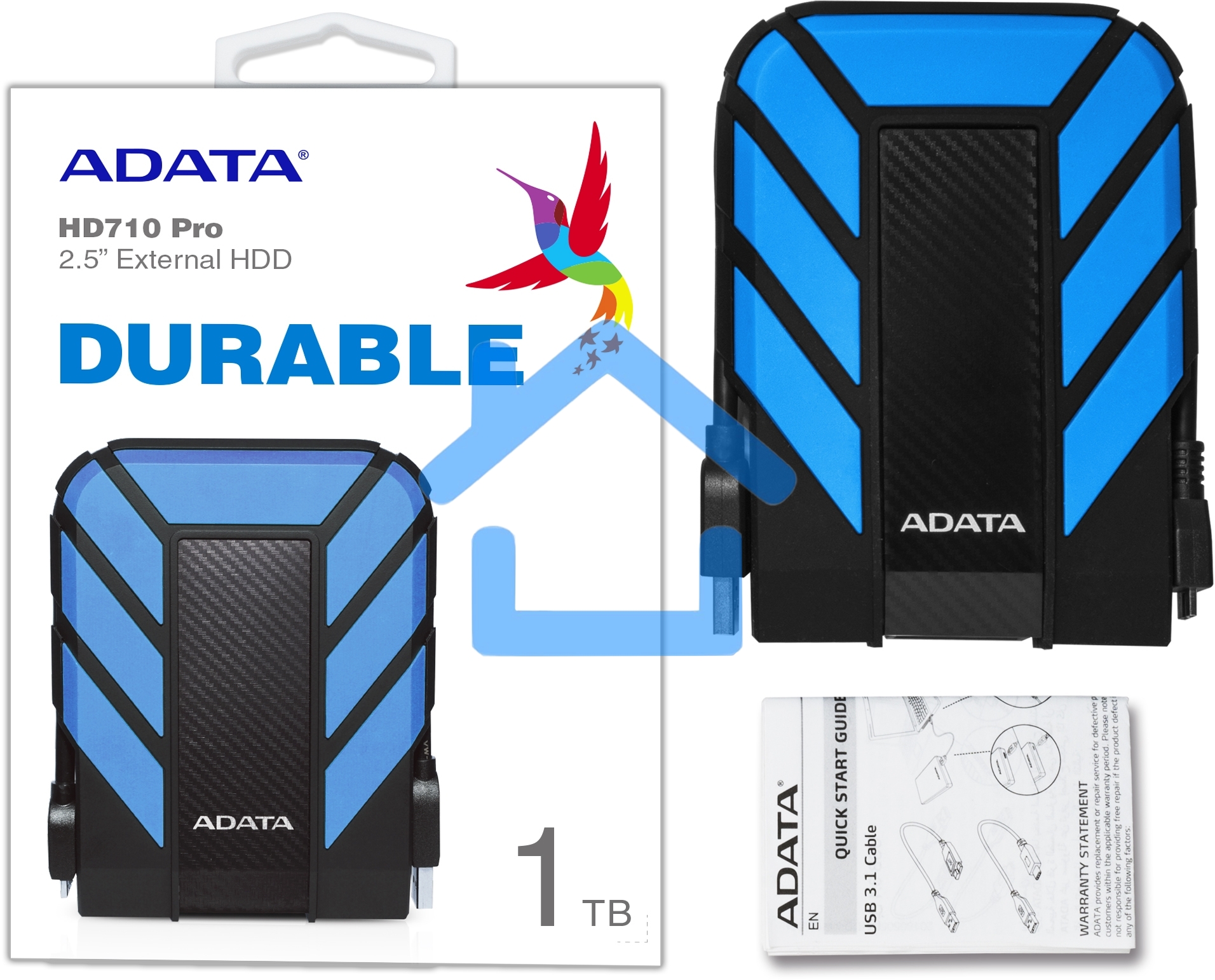 Внешний жесткий диск ADATA USB 3.1 1Tb AHD710-1TU3-CBL HD710P DashDrive Durable (5400rpm) 2.5