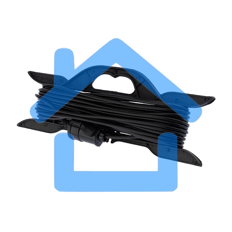 Удлинитель-шнур на рамке PROconnect ПВС 2х0.75, 20 м, б/з, 6 А, 1300 Вт, IP20, черный (Сделано в России)
