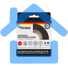 Изолента высоковольтная KRANZ самослипающаяся, до 1кВ, 0.76х25 мм, 5 м
