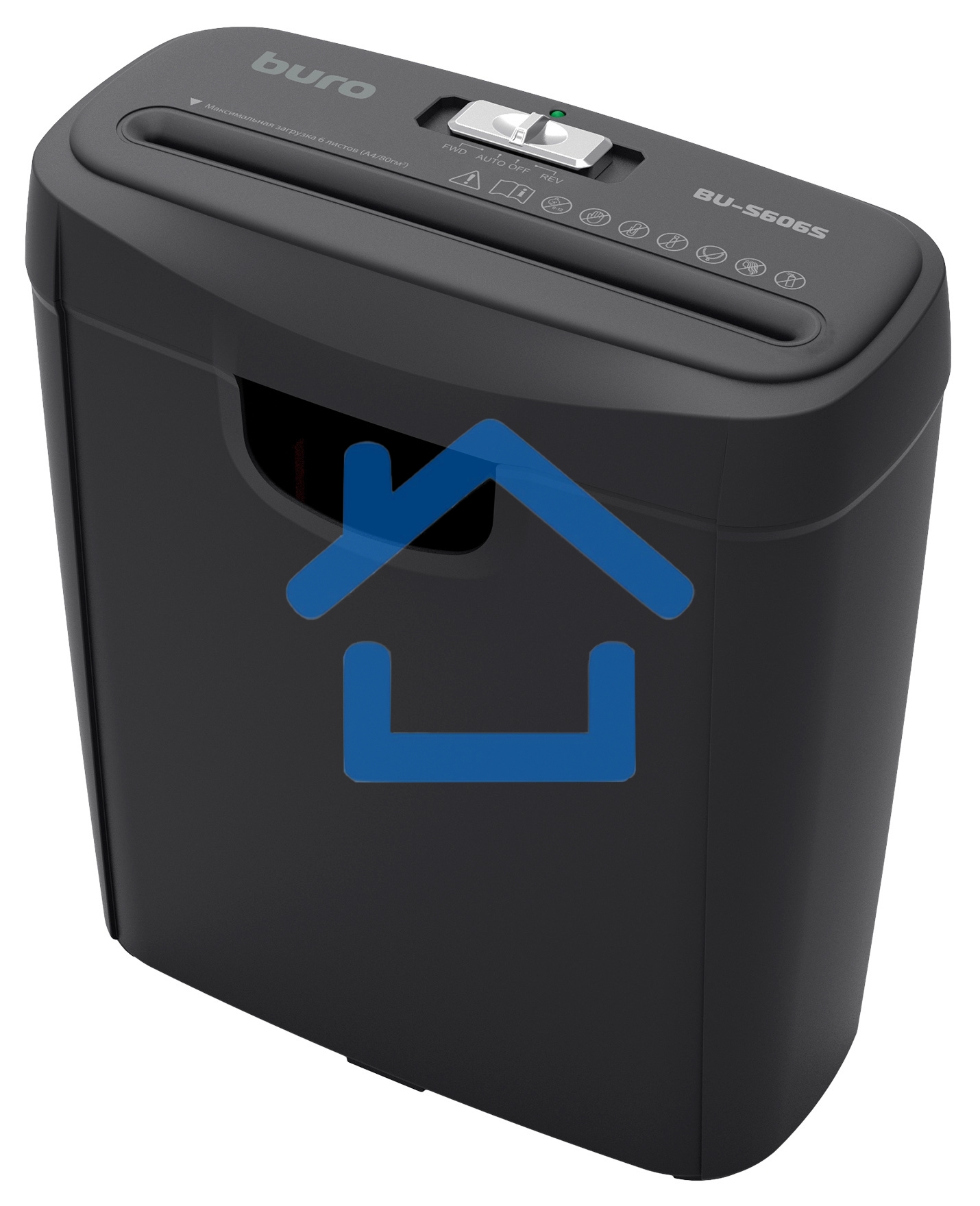 Шредер Buro Home BU-S606S черный (секр.Р-2) ленты 6лист. 10лтр. пл.карты