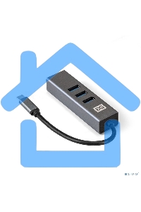 Хаб USB (концентратор) ExeGate DUB-4TC (кабель-адаптер USB Type C --> 4xUSB3.0, Plug&Play, серебристый)